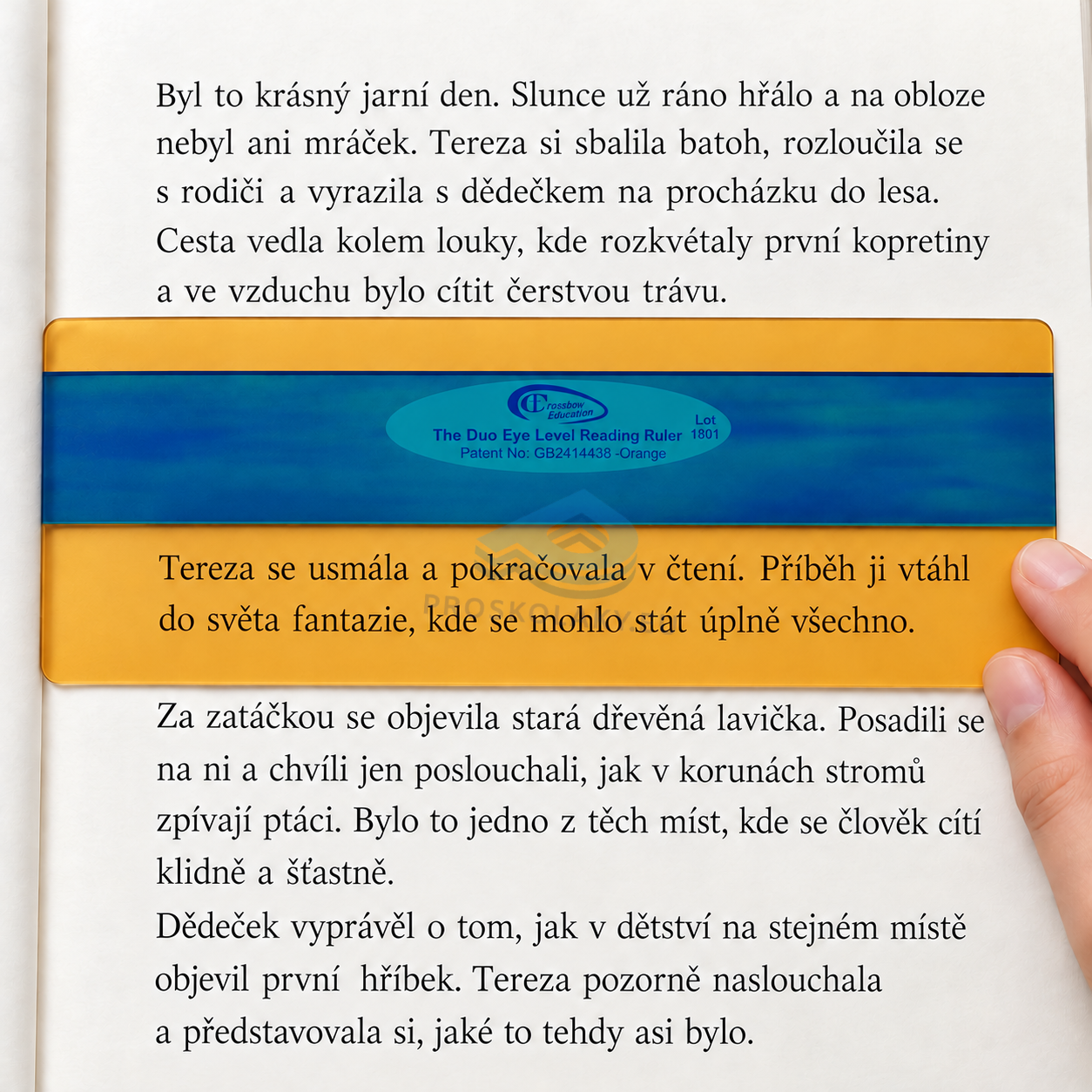 Barevné čtecí ukazovátko se zvýrazňovacím pruhem