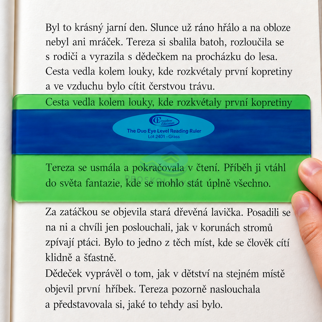 Barevné čtecí ukazovátko se zvýrazňovacím pruhem