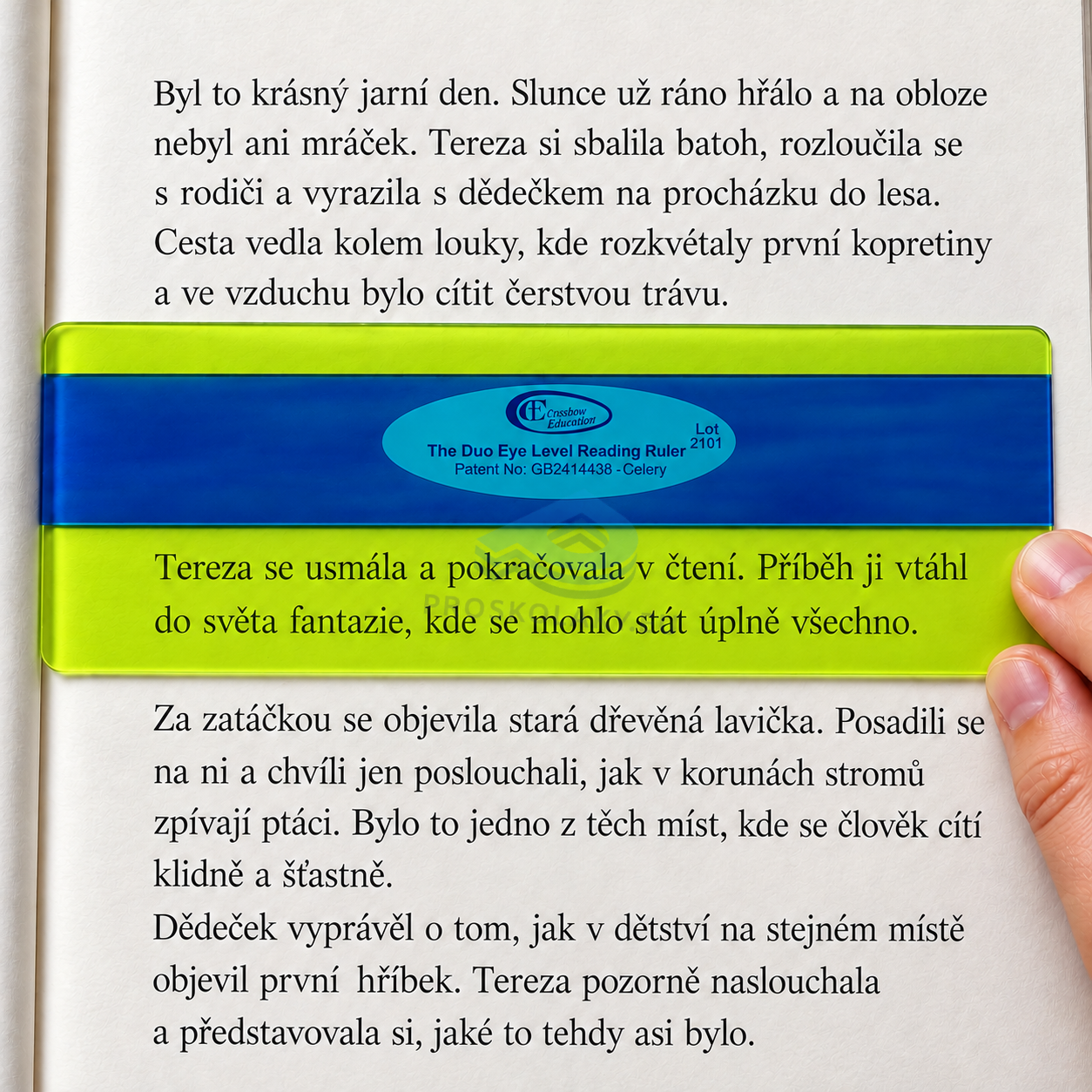Barevné čtecí ukazovátko se zvýrazňovacím pruhem