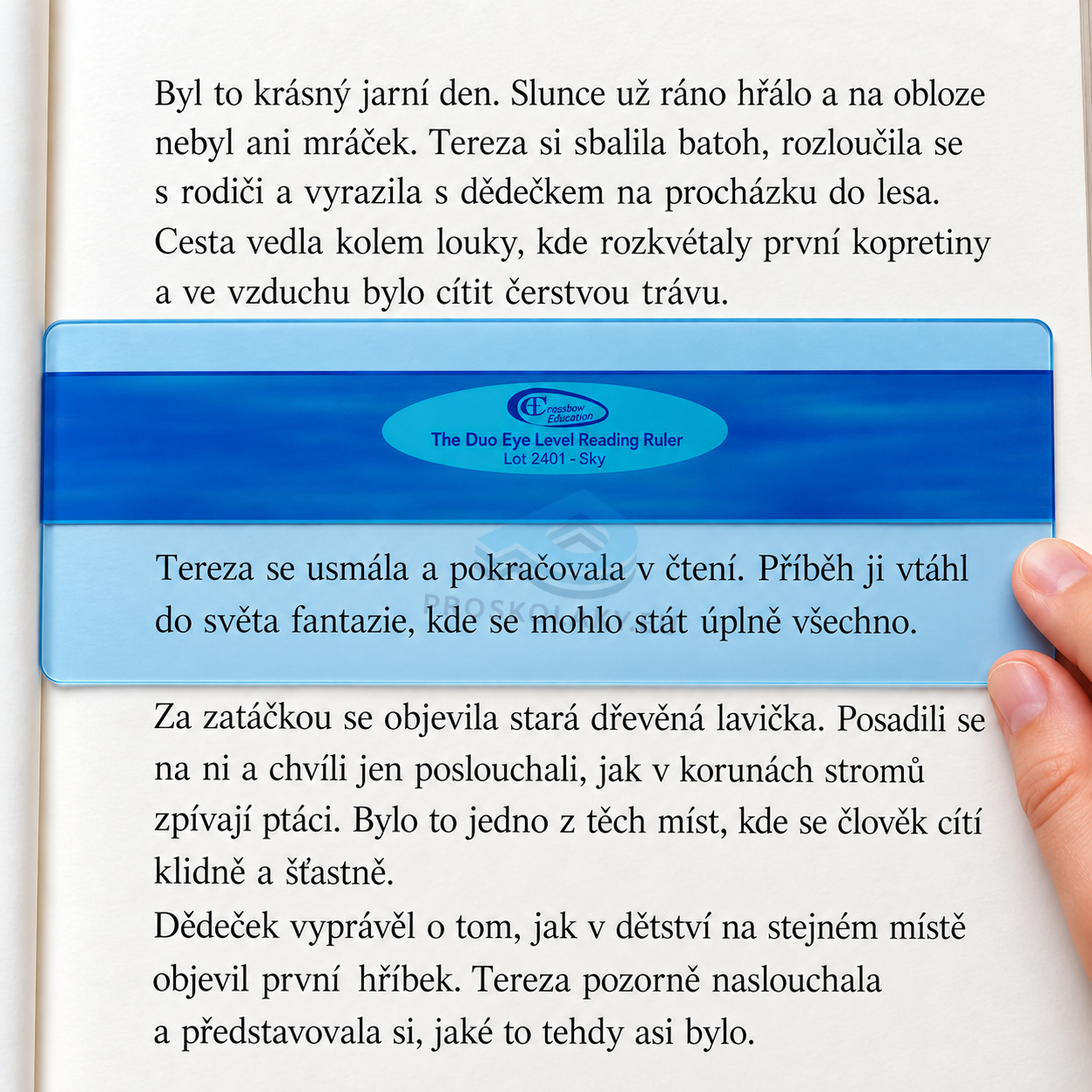 Barevné čtecí ukazovátko se zvýrazňovacím pruhem