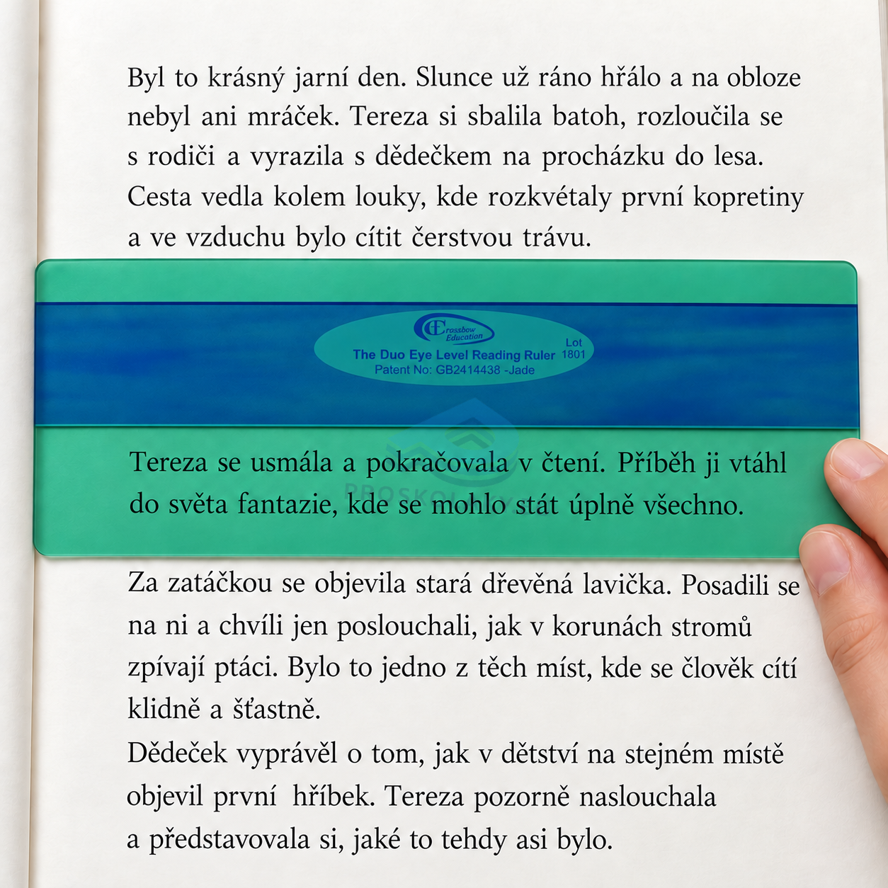 Barevné čtecí ukazovátko se zvýrazňovacím pruhem