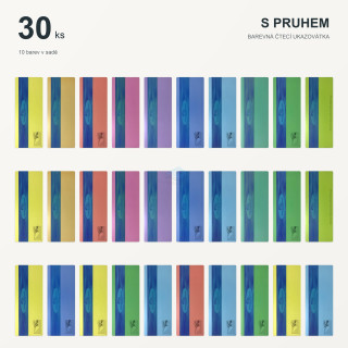 Sada 30 barevných čtecích ukazovátek se zvýrazňovacím pruhem